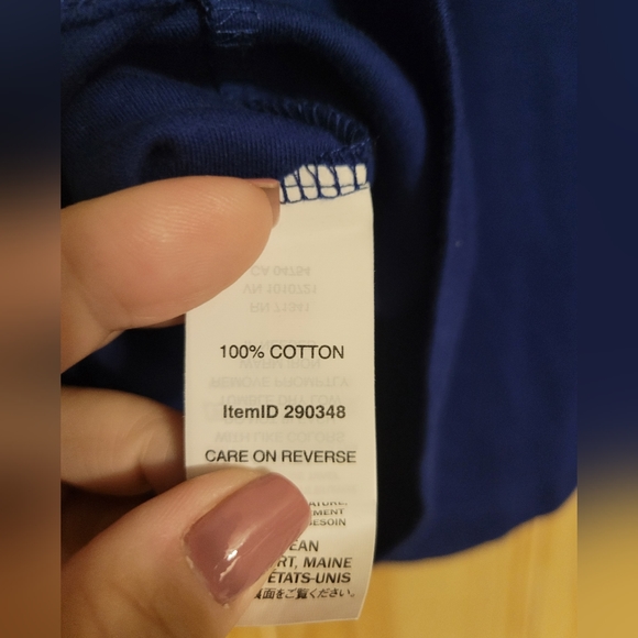 L.L. Bean Womens Blue Pullover Shawl Neck Long Sleeve 100% Cotton Shirt XL Reg. - Picture 4 of 4